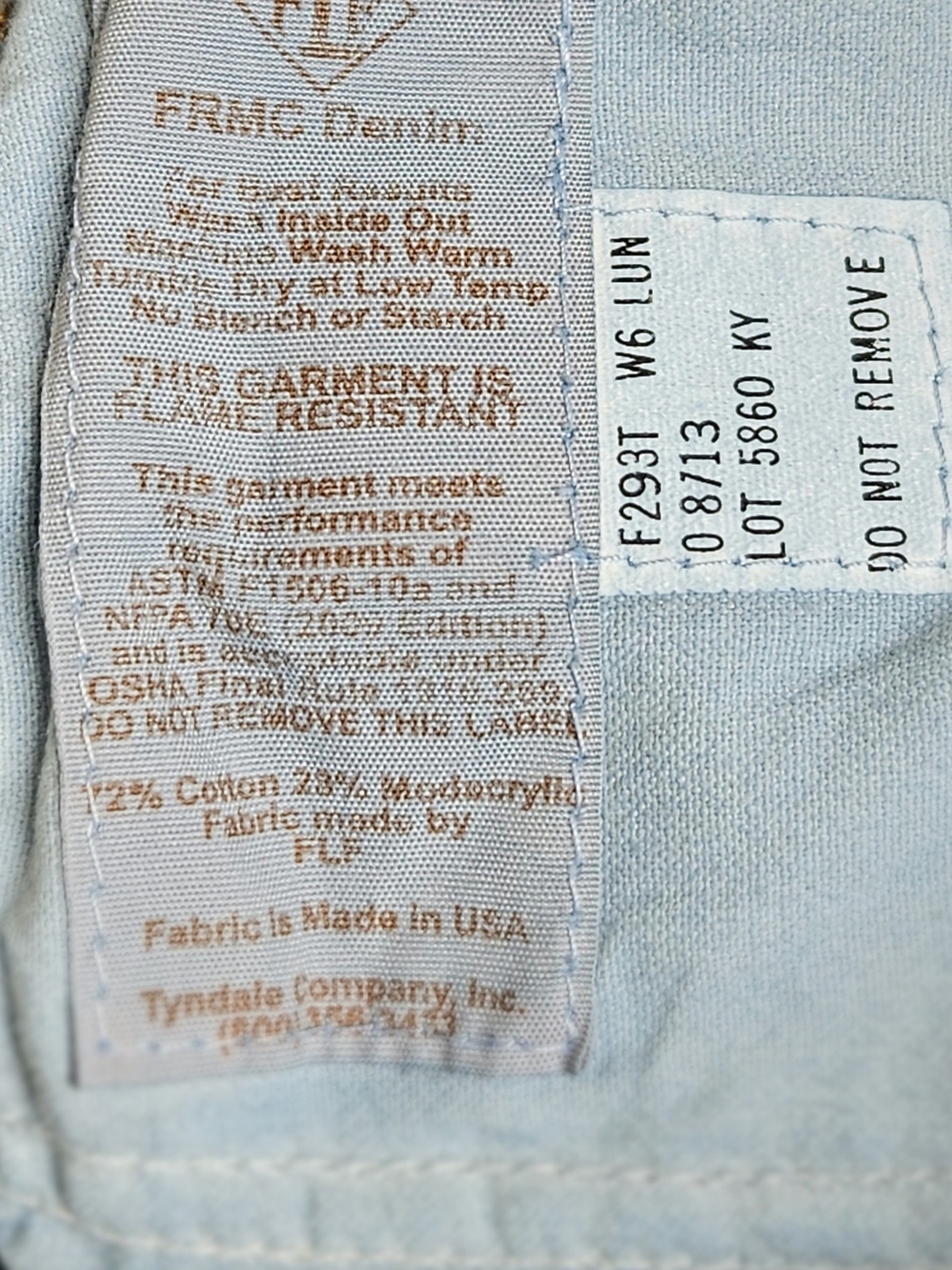 Tyndale FR Mens Flame Resistant Denim Jeans CAT 2 HRC 2 W32 L30 - Picture 10 of 14